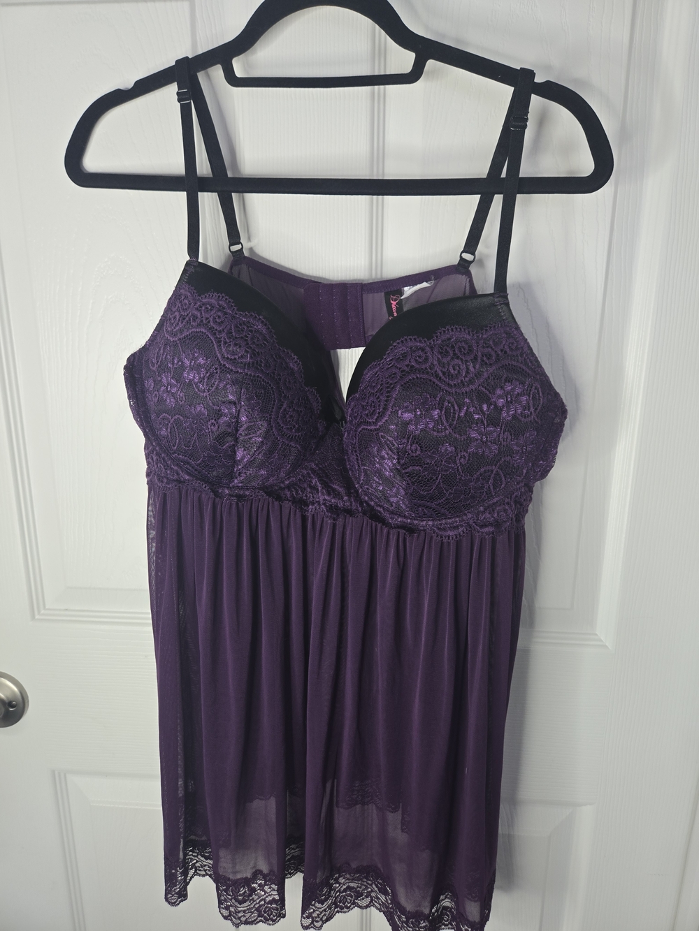 Purple Lace Babydoll Chemise Nightdress